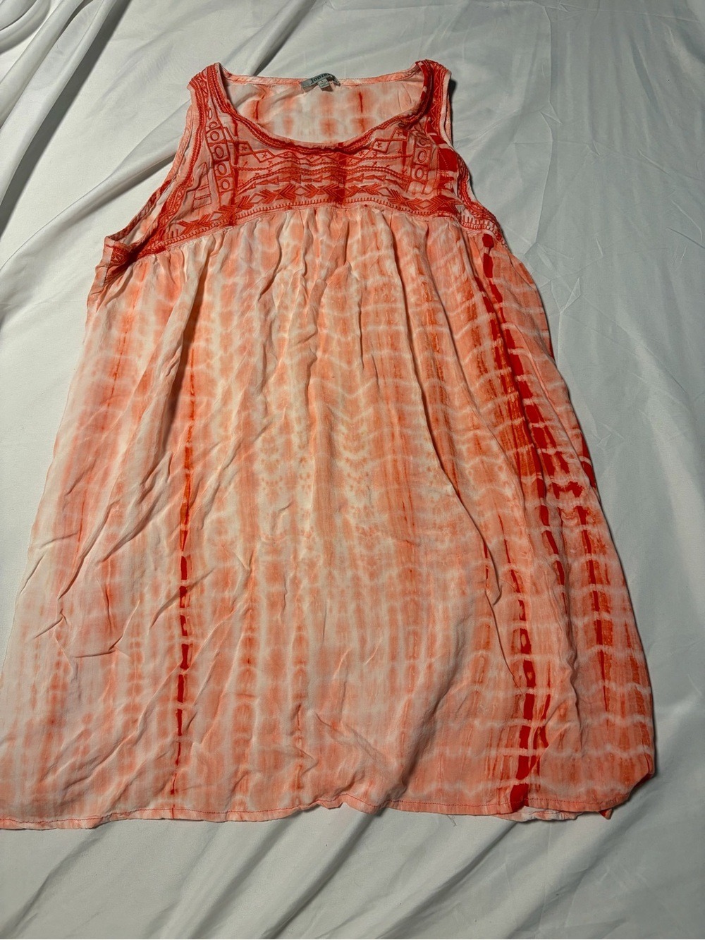 Women’s Jodifl Large Tank Top Flowy Tie Dye Coral